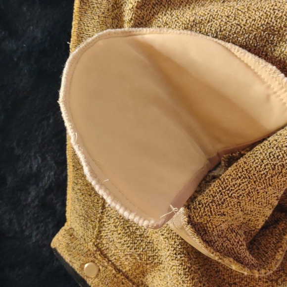 Vintage 80's Gold/Black Zip-Up Wool Blend Cardigan by St. John -Size 8 - Picture 11 of 14